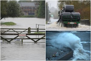 Chaosas Jungtinėje Karalystėje: audra pražudė 3 žmones, uždarytos mokyklos, gatvės virto upėmis