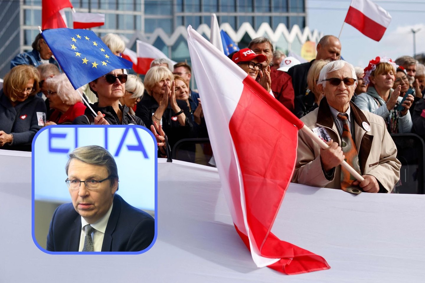 Vytauto Bruverio komentaras apie Lenkijos ateitį po rinkimų.<br>AFP/Scanpix, V.Skaraičio nuotr., lrytas.lt koliažas.