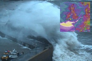 Jungtinė Karalystė ir Prancūzija vėl ruošiasi rekordinei audrai: prognozuojamas uraganinio stiprumo vėjas ir liūtys