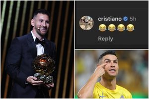 Įsižeidė? C. Ronaldo nepagarbiai sureagavo į žinią, kad L. Messi tapo „Auksinio kamuolio“ laimėtoju