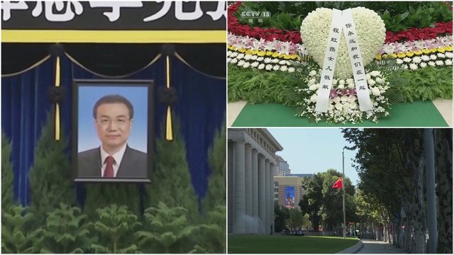 Kinija atsisveikina su busiu premjeru Li Keqiangu: šalies vėliavos nuleistos iki pusės stiebo