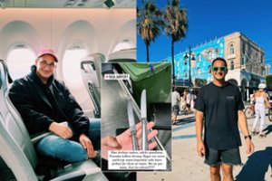 Keliautojas O. Gasanovas pateko į kuriozišką situaciją Rygos oro uoste: vyro kuprinėje rasti peiliai