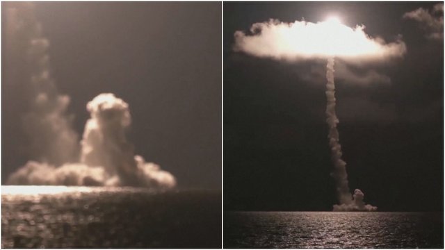 Rusija stengiasi demonstruoti galią: pasidalijo vaizdais, kaip išbando tarpžemyninę raketą