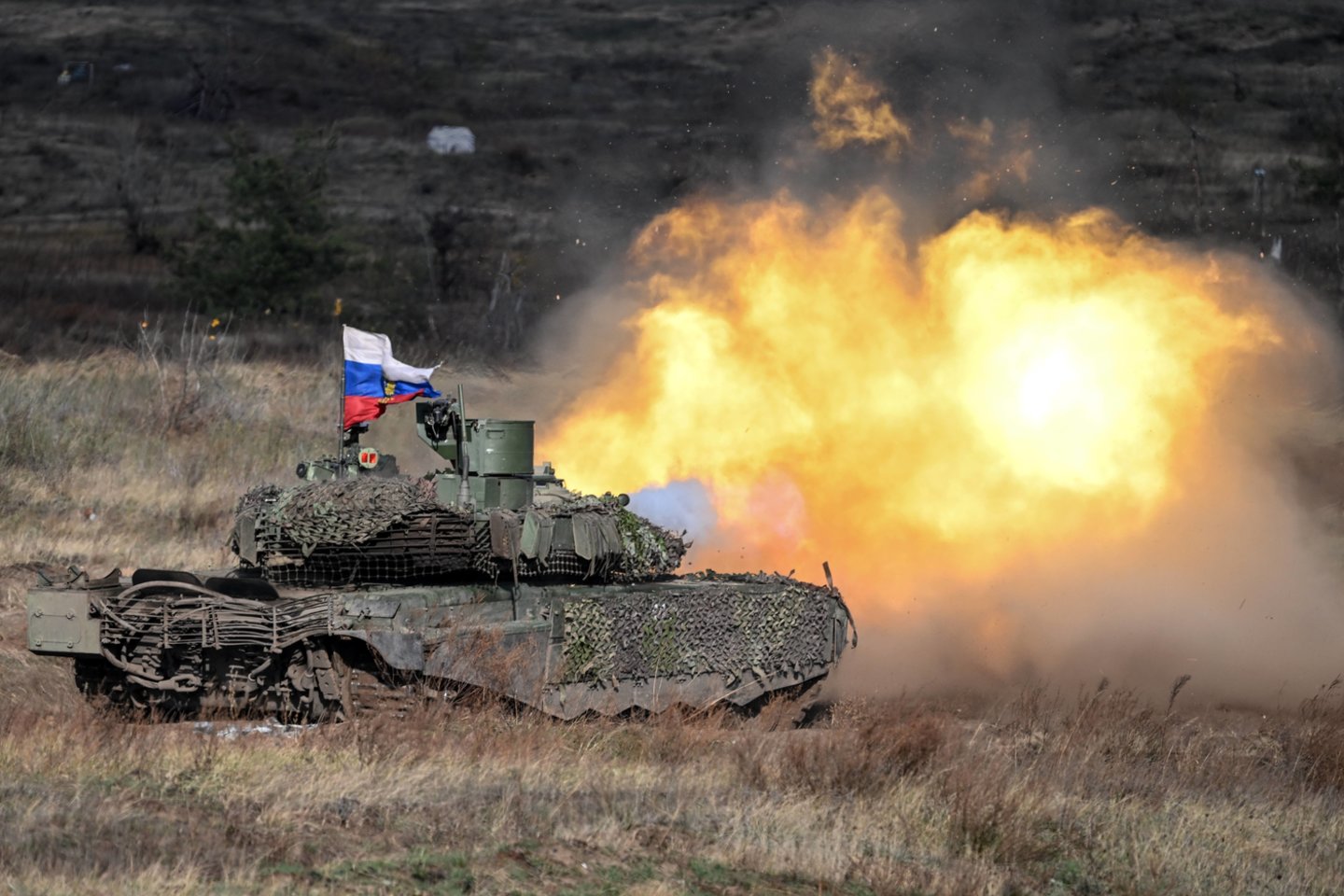 Karas Ukrainoje. Rusijos kariuomenės tankas T-90 M.<br>Imago/Scanpix nuotr.