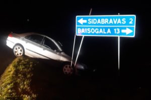Kelionė svetimais automobiliais namo baigėsi griovyje