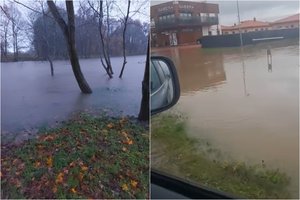 Potvynis palietė ir Klaipėdą: Danės upės lygis pasiekė stichinį, sunkiai pravažiuojamos kai kurios gatvės