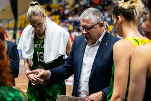 Dramatišką mūšį laimėjusios Lietuvos rinktinės treneris R. Grigas – apie fenomenalią G. Petronytę ir išsipildžiusius žodžius 