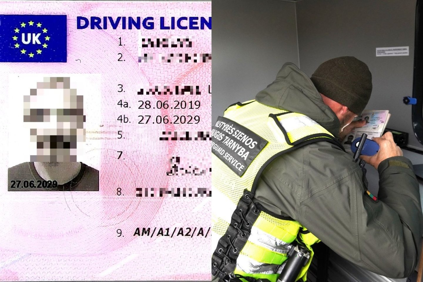 Latvis pasieniečiams įkliuvo su vairuotojo pažymėjimo klastote.<br>Lrytas.lt fotomontažas.