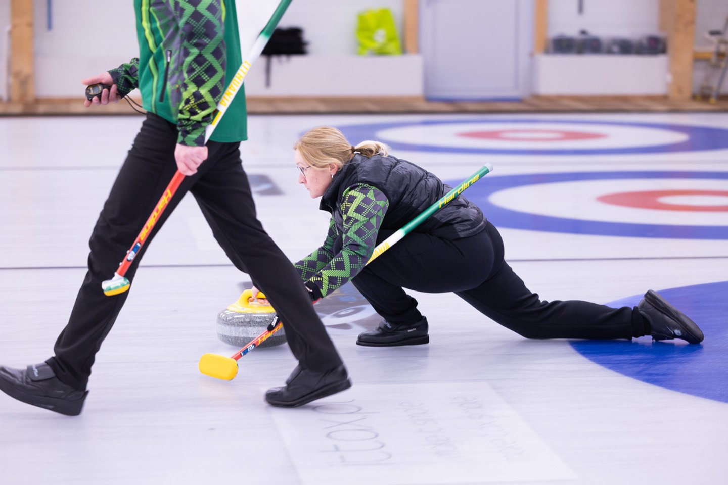Lietuvos kerlingo mišrioji komanda – Donatas Kiudys ir Lina Janulevičiūtė. <br>„Curling Lodz“ nuotr.