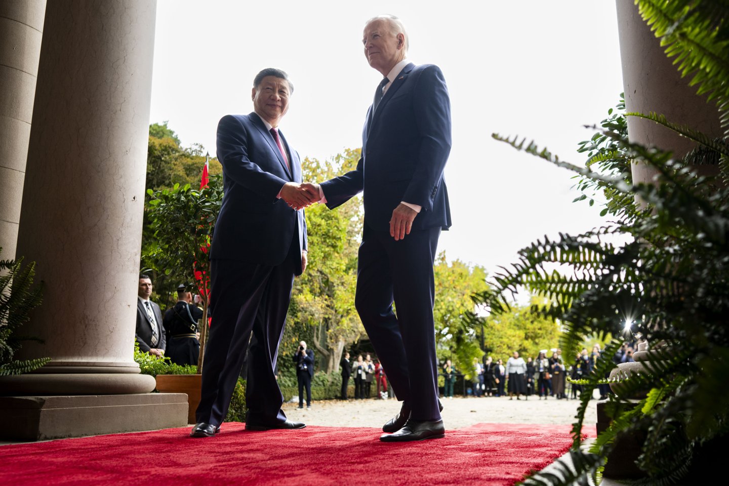 J. Bideno ir Xi Jinpingo susitikimas Kalifornijoje.<br>AP/Scanpix nuotr.
