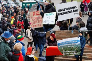 Vilniuje – protestas prieš Lietuvoje vykdomą miškų politiką: šimtai žmonių reiškė reikalavimus valstybei