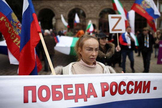 Prorusiškas protestas Bulgarijoje.
