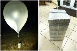 Pasieniečiai perėmė ir kontrabandininkų balioną, ir juo iš Baltarusijos skraidintas cigaretes