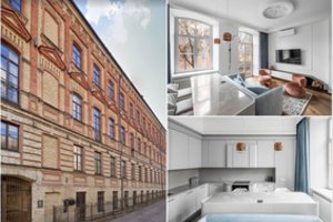 Rekonstruoto istorinio namo Vilniaus senamiestyje bute pozityvią nuotaiką kuria teisingai parinkta spalva