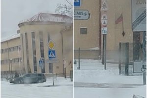 „Kelių patruliai: viskas užfiksuota“: Ukmergėje įžūlus vairuotojas spjovė į vaikų saugumą