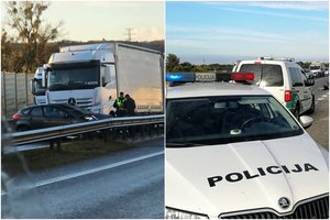 Kelyje „Via Baltica“ prie Kauno – vilkiko avarija, judriame ruože susidarė spūstys