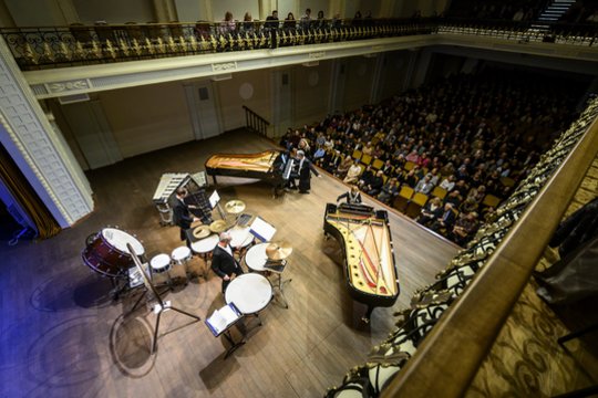 Koncertas „Styginis ar perkusinis?“ 8-ajame Vilniaus fortepijono muzikos festivalyje.<br> D. Matvejevo nuotr.