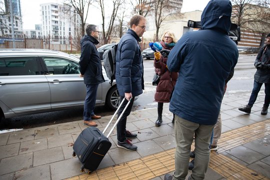  Vytautas Gapšys atvyko į Vilniaus apskrities vyriausiąjį policijos komisariatą.<br> A.Ufarto (ELTA) nuotr.