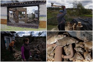 Rusų nusiaubtuose Ukrainos kaimuose žmonės ruošiasi žiemai be vandens, elektros ir dujų