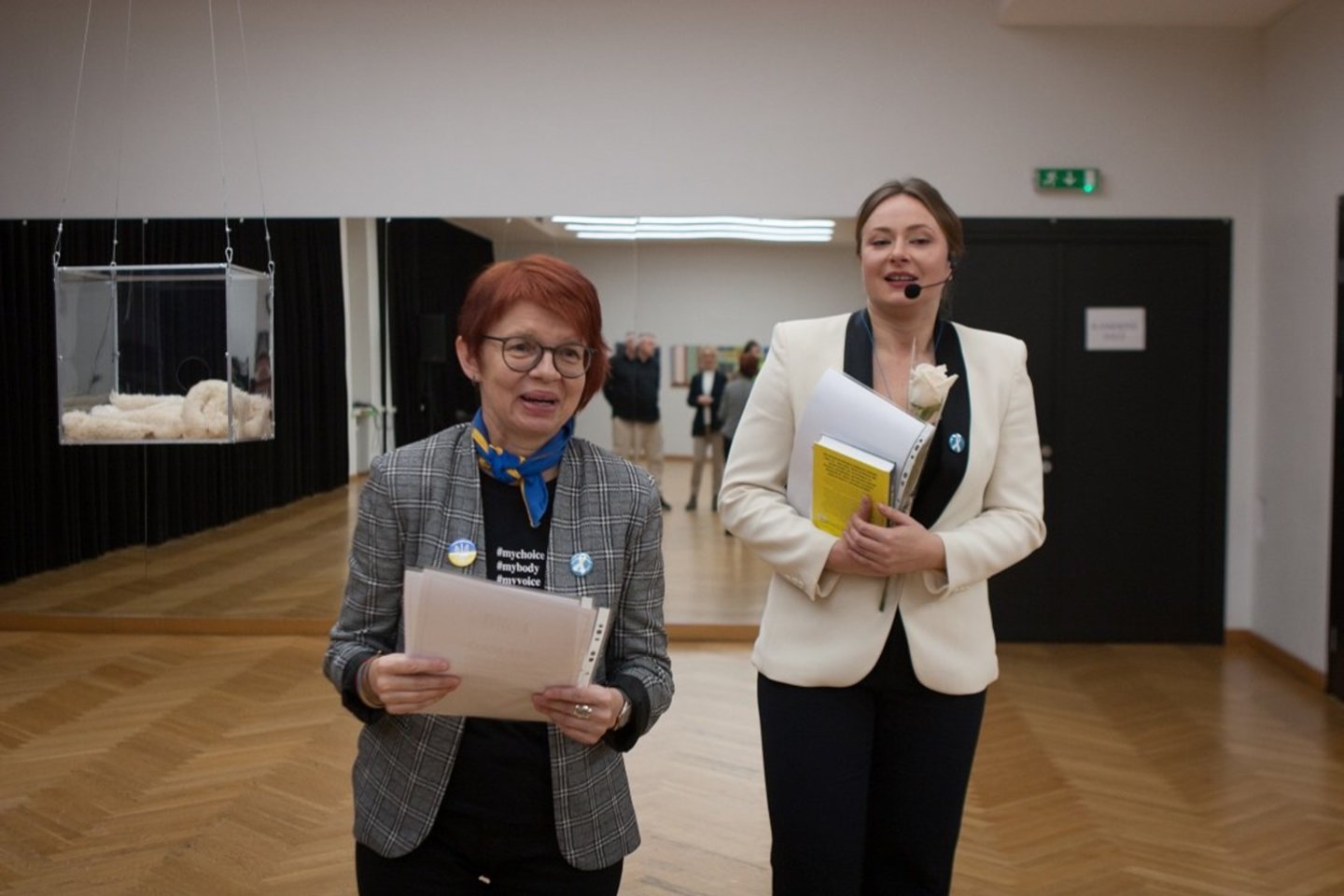 Festivalį atidarė Lietuvoje gyvenančių ukrainiečių menininkių Elviros Drozdovos ir Irynos Rogovets paroda „Prievarta prieš moteris – karo ginklas“.<br>Organizatorių nuotr.