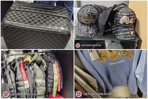 Slaptos parduotuvės veiklai – galas: kriminalistai rado daugybę suklastotų drabužių ir aksesuarų