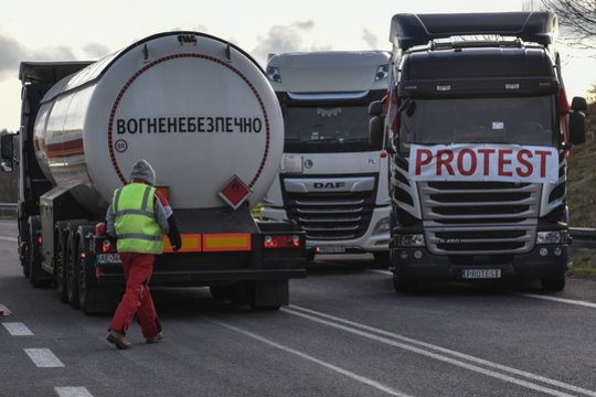 Protestai Lenkijos pasienyje. Lapkričio 27 d. nuotrauka.
