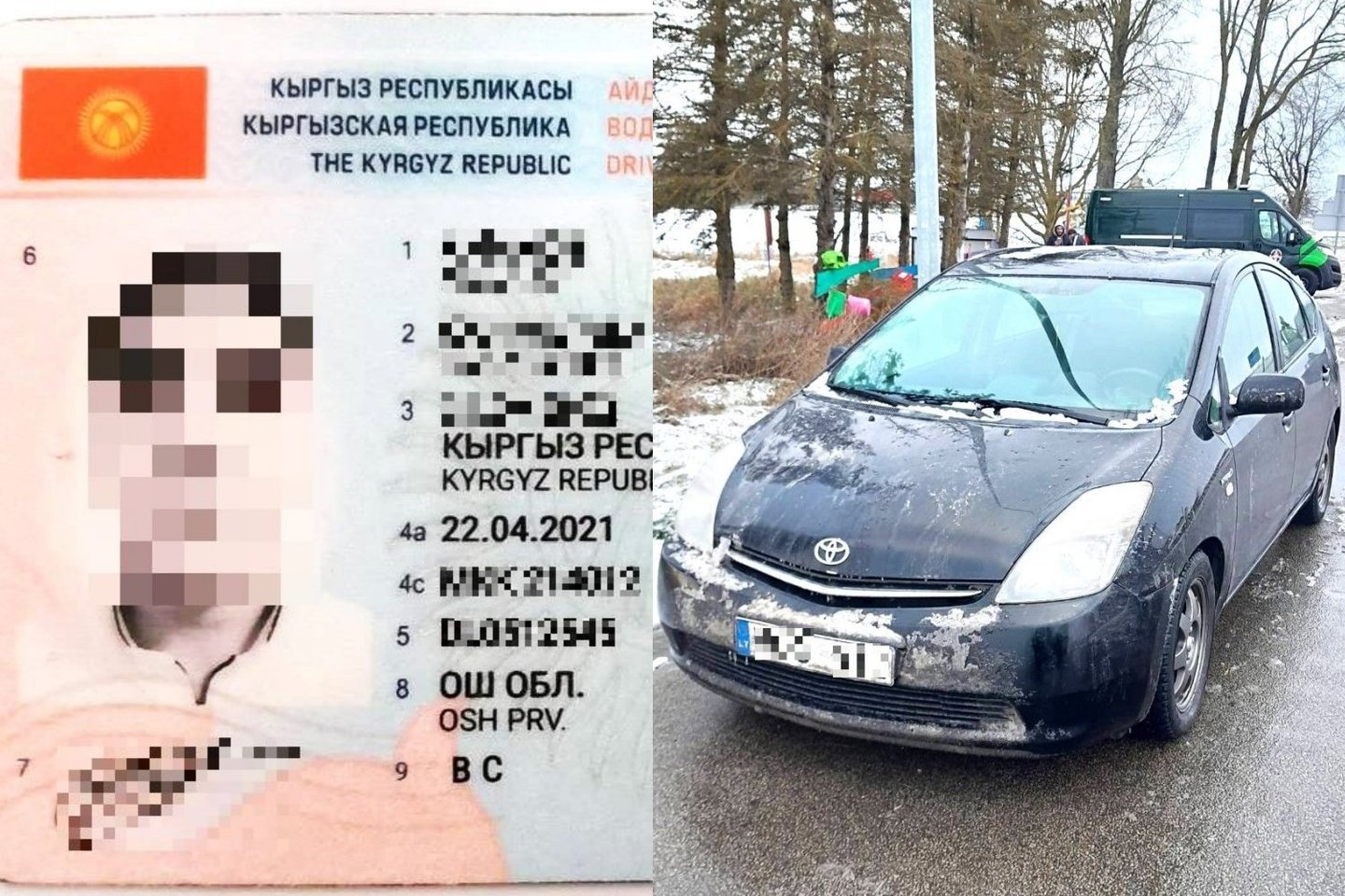 Pasienio pareigūnams su suklastotu vairuotojo pažymėjimu įkliuvo užsienietis.<br>Lrytas.lt fotomontažas.