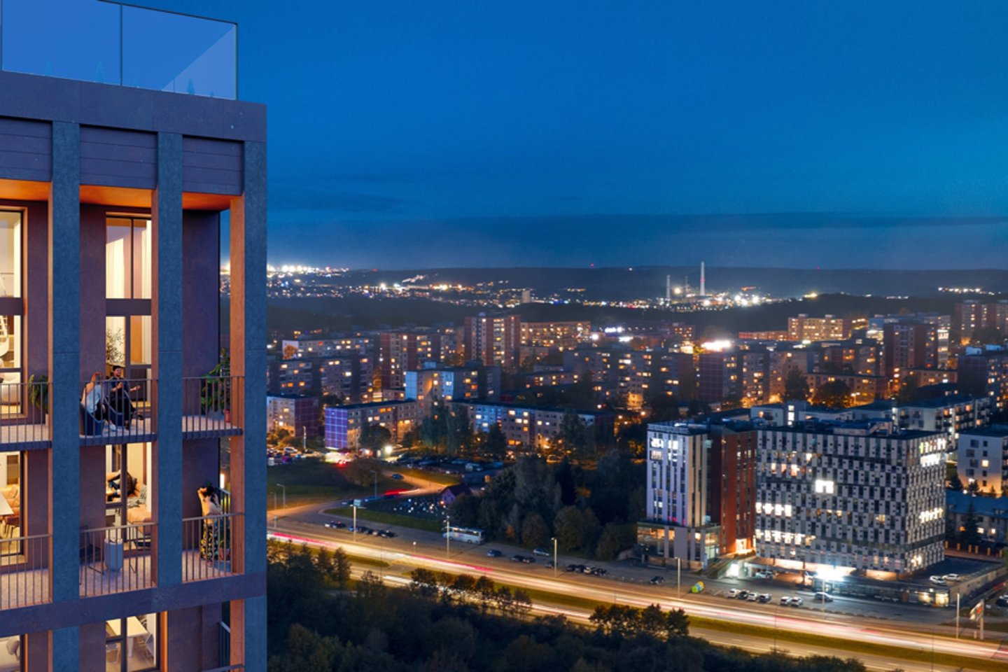 Naujos statybos projektas „Newton“ įsikurs Viršuliškių skg. 8 ir nekilnojamojo turto rinką Vilniuje papildys 233 butais.<br> „Baltic Asset Management“ nuotr.