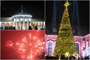 Raudondvaryje sužibo pagrindinė Kauno rajono Kalėdų eglė ir visas pasakiškas šventinis miestelis