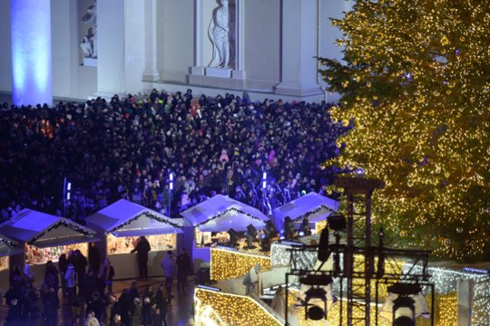Vilniuje įžiebta Kalėdų eglė.<br>V.Skaraičio nuotr.