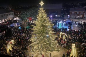 Kalėdų magija apgaubė Plungę: nušvito jaukumu dvelkianti Kalėdų eglė 