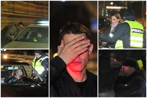 Reidas Vilniuje: ant kojų nepastovintis vyras važiavo iš darbo parsivežti žmonos, „visai negeriantis“ jaunuolis pūtė promilę