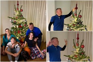 Š. Jasikevičiaus šeimoje – šventinės nuotaikos: namie įžiebė Kalėdų eglę