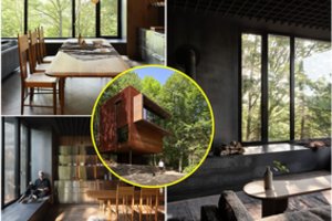 Paprastas ir erdvus: šį namą poilsiui pasistatė upės slėnyje