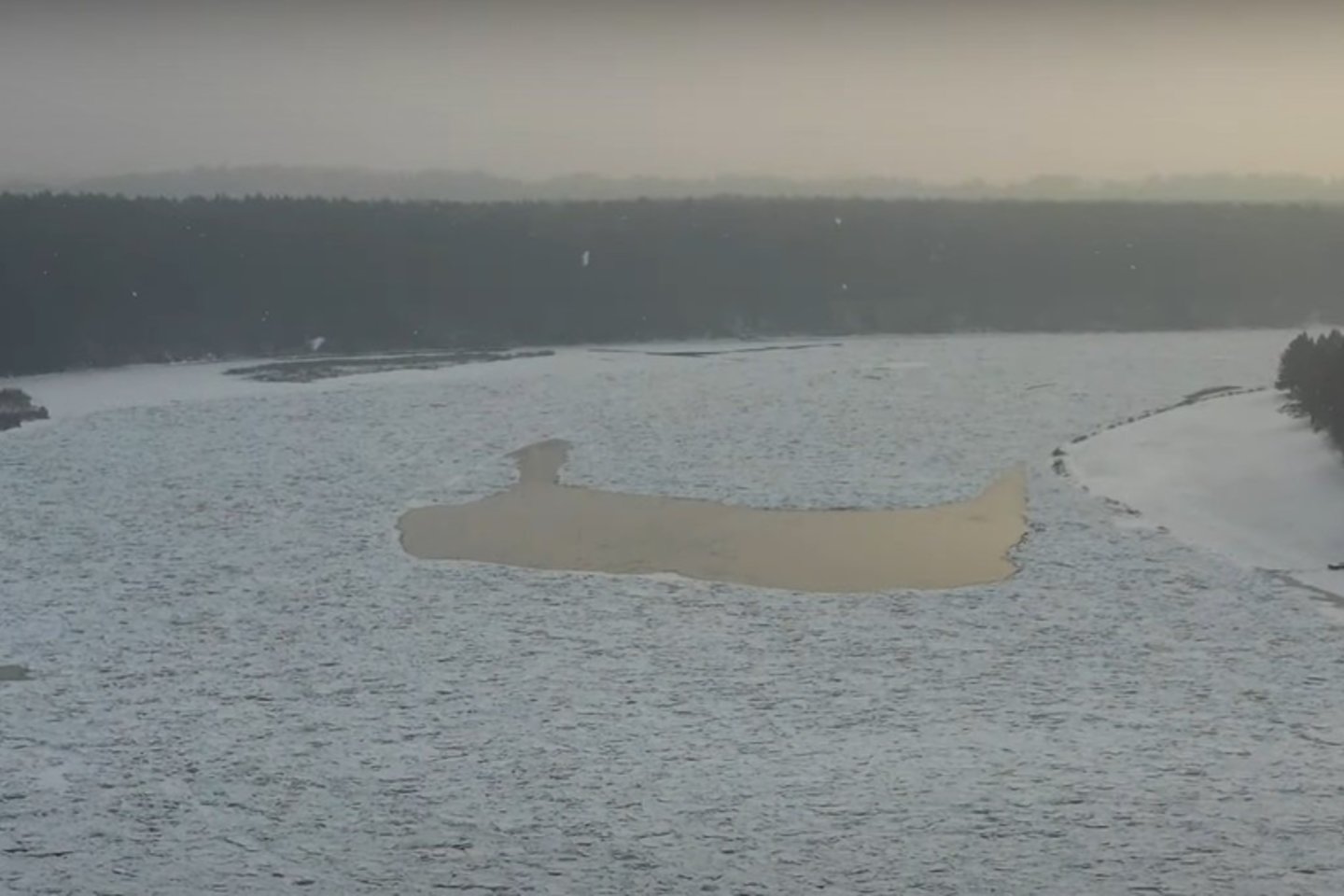 Ledo sukaustytos Nemuno kilpos. <br>„Kas vyksta Kaune“ vaizdo įrašo stop kadrai.