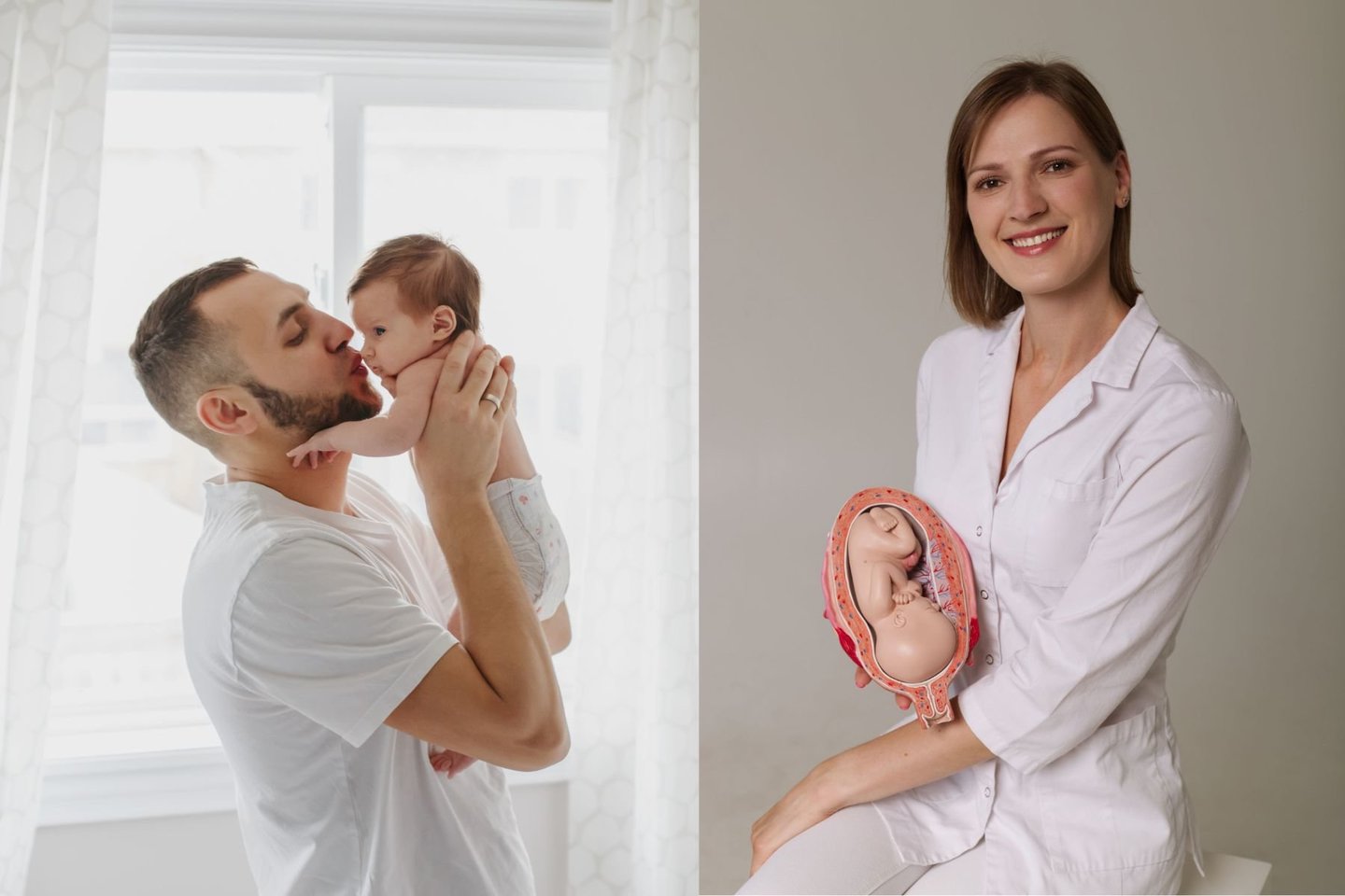Akušerė Alina Liepinaitienė pastebi, kad vis daugiau vyrų įsitraukia į pasiruošimą naujagimio gimimui ir aktyviau dalyvauja auginant vaiką.<br>Lrytas.lt koliažas