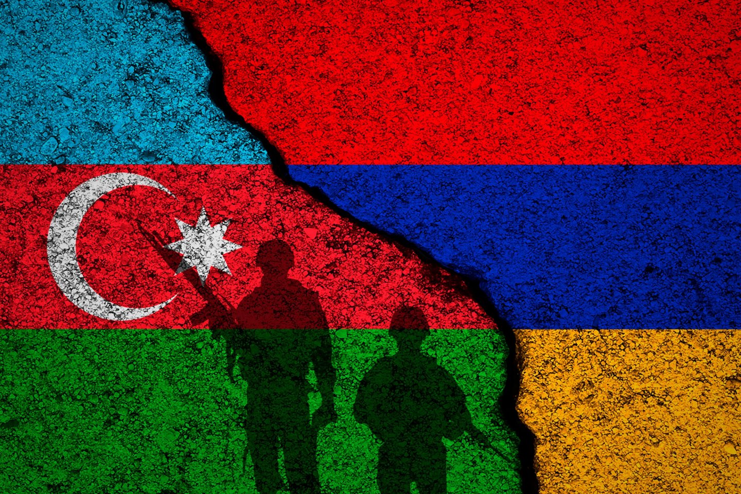 Azerbaidžano ir Armėnijos vėliavos.<br>123rf.com asociatyvi nuotr.