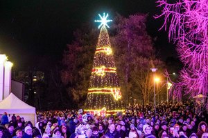 Lentvaryje nuaidėjo dešimtmečio Kalėdų eglutės įžiebimas: renginį vainikavo Monikos Liu koncertas