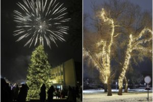 Ukmergėje Kalėdų eglė įžiebta su trenksmu: tapo roko žvaigžde