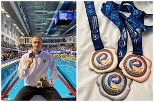 Dar vieną „pirmą kartą“ išgyvenęs ir trimis medaliais suspindęs D. Rapšys: „Kovojau iki paskutiniųjų takelio centimetrų“