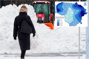 Sniego danga dalyje Lietuvos viršija 30 cm, o sinoptikai įspėja: snaiges artimiausiu metu keis mišrūs krituliai