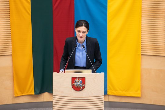 Opozicijos kritikos susilaukusi V. Čmilytė-Nielsen: galiu ir toliau būti Seimo pirmininke