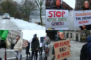 Šančių bendruomenė surengė performansą: pasipiktinimą pokyčiais lieja protestu