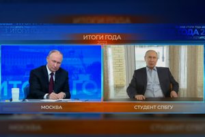 Tik Rusijoje: svarbiausiame metų renginyje V. Putinas atsakinėjo į savo klono klausimus