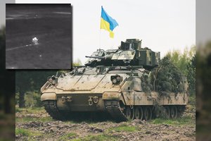Vakarietiška technika ir ukrainietiškas ryžtas: vienas „Bradley“ sunaikino visą rusų šarvuočių koloną