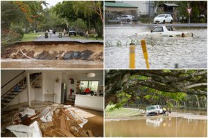 Košmariški potvyniai Australijoje: į miestus atplaukė krokodilai, žmonės pagalbos laukia ant namų stogų