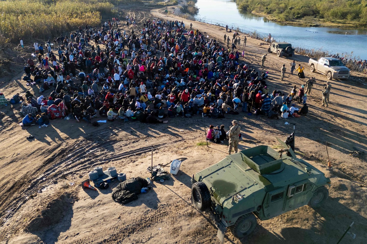 Migrantai Teksase.