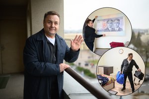 Užfiksuota, kaip P. Gražulis išsikrausto iš Seimo viešbučio: susirinko rūbus ir išsiskiriantį paveikslą