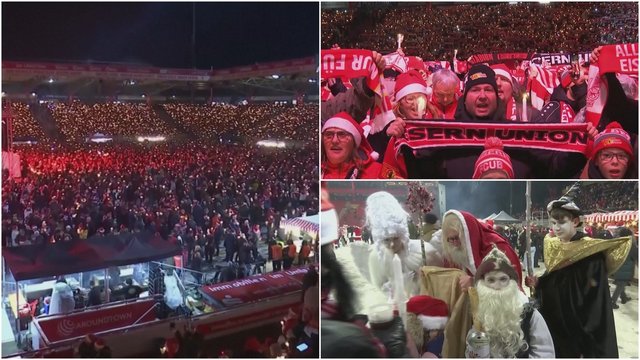 Nepaisant teroro grėsmės ženklų, vokiečiai tęsia tradiciją: futbolo fanai susirinko giedoti kalėdines giesmes