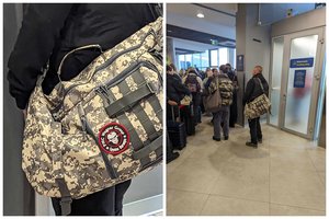 Vilniaus oro uoste – „Wagner“ simboliką demonstruojantis vyras: išskristi neleido